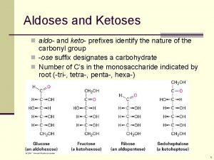 Aldoses and Ketoses n aldo and keto prefixes
