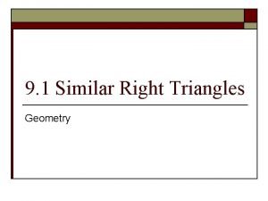 Similar right triangles