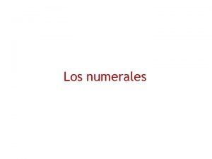 Determinantes numerales