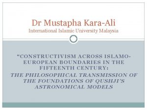 Dr mustapha kara-ali