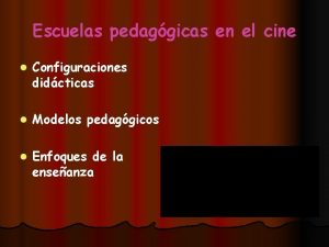 Escuelas pedaggicas en el cine l Configuraciones didcticas