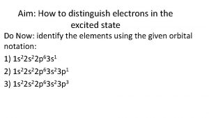 Aim How to distinguish electrons in the excited