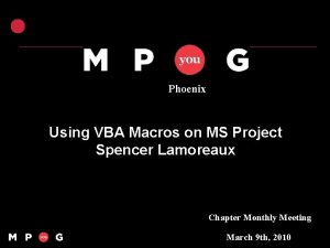 Macros in ms project