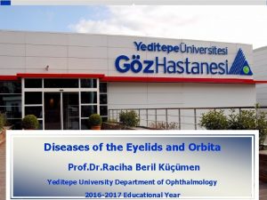 YEDTEPE NVERSTES GZ HASTANES Diseases of the Eyelids