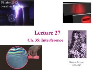Physics 2102 Jonathan Dowling Lecture 27 Ch 35