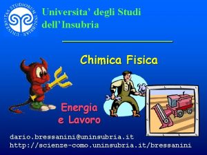 Universita degli Studi dellInsubria Chimica Fisica Energia e