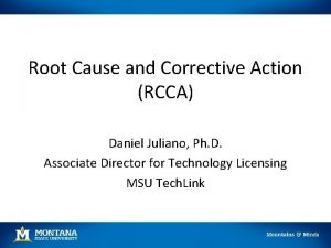 Root Cause and Corrective Action RCCA Daniel Juliano