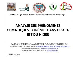 XXVIIIe colloque annuel de lassociation internationale de climatologie