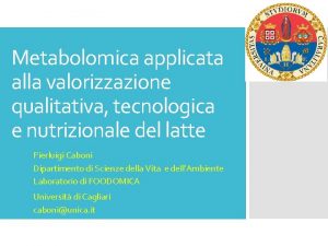 Metabolomica nutrizionale