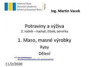 Ing Martin Vacek Potraviny a viva 2 ronk