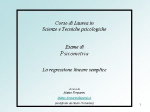 Corso di Laurea in Scienze e Tecniche psicologiche