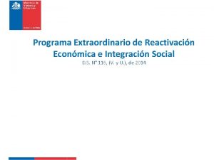 Programa Extraordinario de Reactivacin Econmica e Integracin Social