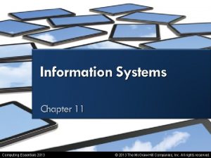 Information Systems Computing Essentials 2013 2013 The Mc