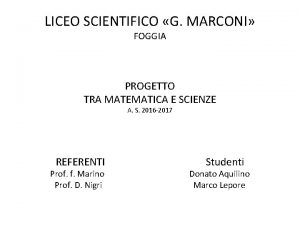 Liceo scientifico marconi foggia