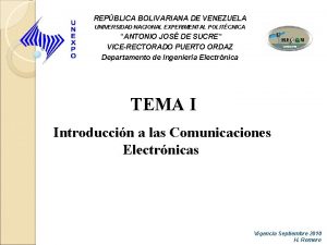 REPBLICA BOLIVARIANA DE VENEZUELA UNIVERSIDAD NACIONAL EXPERIMENTAL POLITCNICA