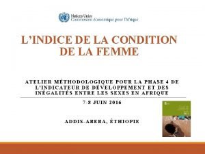 LINDICE DE LA CONDITION DE LA FEMME ATELIER