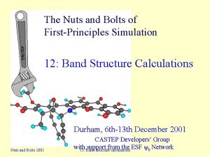The Nuts and Bolts of FirstPrinciples Simulation 12