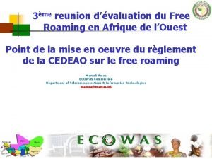 3me reunion dvaluation du Free Roaming en Afrique