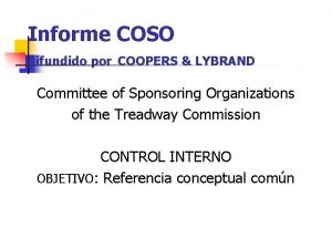 Informe COSO difundido por COOPERS LYBRAND Committee of