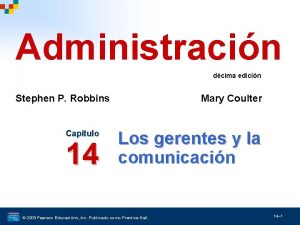 Administracin dcima edicin Stephen P Robbins Captulo 14