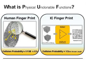 What is Physical Unclonable Functions Human Finger Print