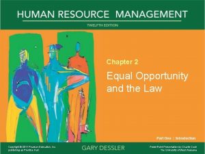 Equal opportunity and the law chapter 2