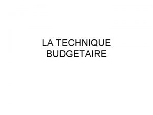 Technique budgétaire