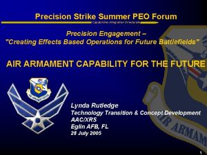 Precision Strike Summer PEO Forum Capabilities Integration Directorate