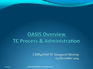 CMIS 4 DAM TC Inaugural Meeting 03 December