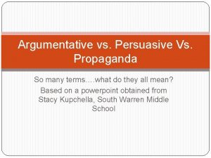 Argumentative essay about propaganda