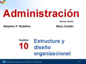 Administracin dcima edicin Stephen P Robbins Captulo 10