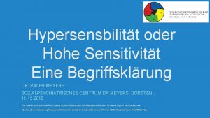 Hypersensbilitt oder Hohe Sensitivitt Eine Begriffsklrung DR RALPH