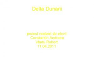 Proiect delta dunarii