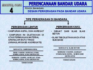 POKOK BAHASAN DESAIN PERKERASAN PADA BANDAR UDARA TIPE