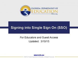Signing into Single Sign On SSO For Educators