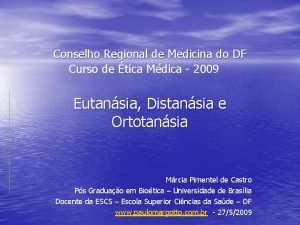 Conselho Regional de Medicina do DF Curso de