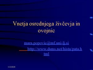 Vnetja osrednjega ivevja in ovojnic mara popovicmf unilj