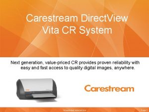 Carestream Direct View Vita CR System Next generation