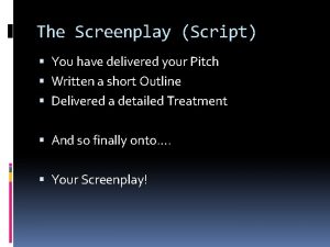 Screenplay pitch deck