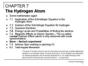 What is fine structure of hydrogen atom