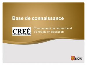 Base de connaissance Communaut de recherche et dentraide