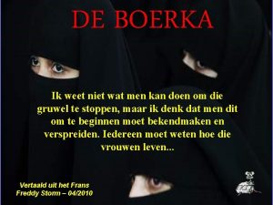 DE BOERKA Ik weet niet wat men kan