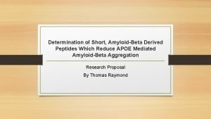 Determination of Short AmyloidBeta Derived Peptides Which Reduce