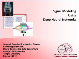 Signal Modeling Using Deep Neural Networks Seyedeh Saeedeh