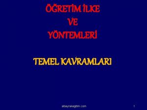 RETM LKE VE YNTEMLER TEMEL KAVRAMLARI albayrakegitim com