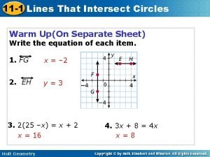 11 1 Lines That Intersect Circles Warm UpOn