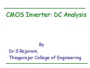 Dc characteristics of cmos inverter