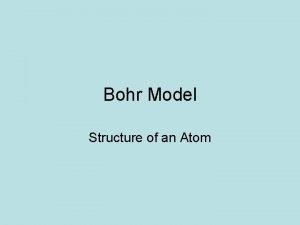 Bohr Model Structure of an Atom Bohrs Structure