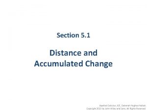 Section 5 1 Distance and Accumulated Change Applied
