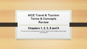 Aice travel and tourism exam